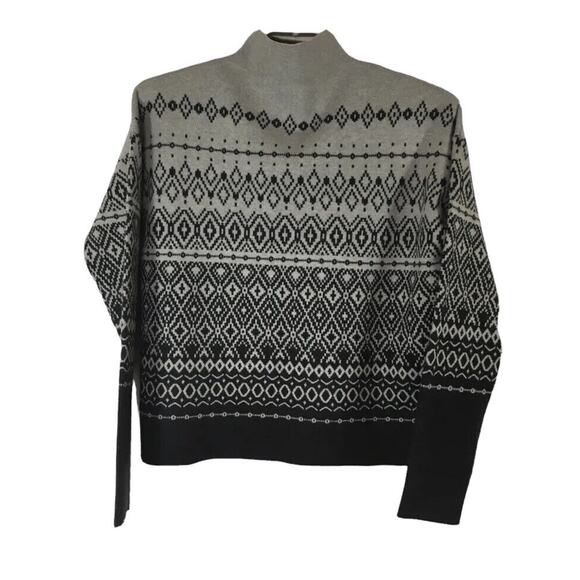 Joie X-Small Sweater Nordic Gray White Patterned Fair Isle M Pullover Soft XS - Picture 4 of 4